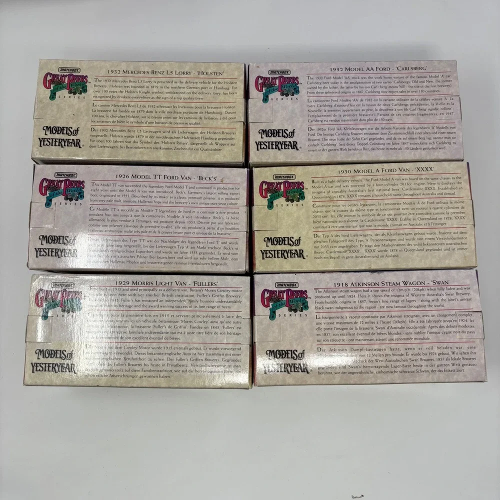 Matchbox Great Beers of the World Models of Yesteryear Diecast Lot of 6 Open Box